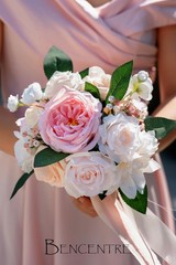 7 Inch Blush Bridesmaid Bouquets Set of 4,Pink Wedding Bouquets,Small Wedding…