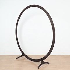 7.4 feet Dark Brown Natural Wood Round BACKDROP STAND Wedding Arch Party Events