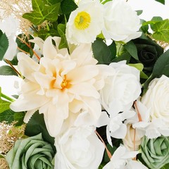 Wedding Arch Draping Fabric 26.2 x 2.5FT Green Rose Artificial Flower Decor