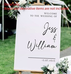 Welcome Wedding Sign Hashtag Sticker Decal Engagement Bridal Shower Birthday