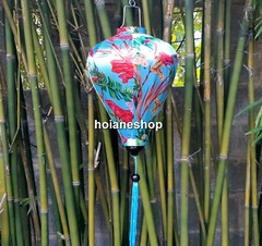 Lot of 16 pcs of 40cm HoiAn silk lanterns with flower printing on fabric