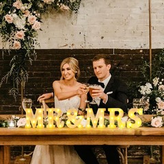 JUSTOTRY 6 Mr Mrs LED Light Up Letters Warm White Wedding Table Decor