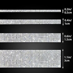 3 Yards Self-Adhesive Rhinestone Ribbon Strips,Crystal Diamond Sticker,Glitter