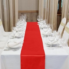 ANECO 4 Pack Satin Table Runner 12 x 108Inch Long Bright Silk and Smooth Fabr…