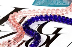 200Pcs Flat Round Faceted Crystal Beads Wheel Glass Beads Diy Loose Spacer 6mm