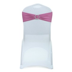 100 Spandex Stretch Chair Cover Sashes Bows Wedding Party (Dusty Pink)~FREE SHIP