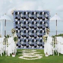 12 pcs Flower Wall Panel 15x15in Artificial Silk Rose Backdrop for Wedding Party