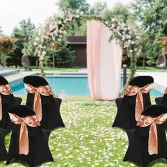 VEVOR 30PCS Black Stretch Spandex Folding Chair Covers for Wedding Party Dining