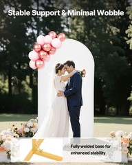 VEVOR Wedding Arch Backdrop Stand Metal Party Stand with Cover Set 7.2 x 4 ft