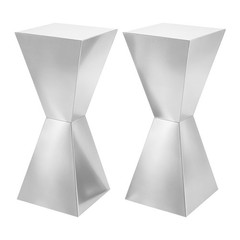 2pcs Silver Flower Stands,25*60cmTable Centerpiece Decor Stand For Party,Wedding