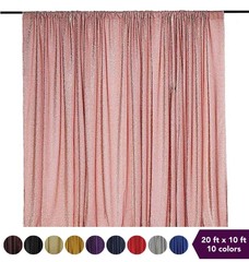 20 ft x 10 ft Metallic Spandex BACKDROP Curtain Photobooth Wedding Party SALE