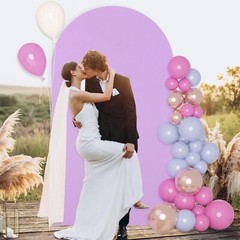 FUHSY Spandex Fitted Wedding Arch Cover Set of 3 Lavender Backdrop Arch Cover…