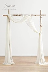 Wedding Arch Draping Fabric 2 Panels 20Ft Ivory Chiffon Fabric Drapes Arbor Drap