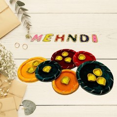 Shaadi Walay Green Mehndi Plate / Thali / Tray | Wedding | (Pack of 4 plates)