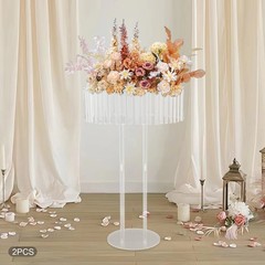 2 Pcs Wedding Flower Stand Clear Flower Holder Acrylic Wedding Flower Stand