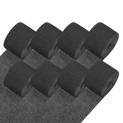 8-Rolls 656ft Crepe Paper Streamer for DIY [Black-1.8 Inch x 82 Ft/Roll]