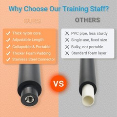 4ft & 6ft Collapsible Bo Staff – Foam-Padded Martial Arts Training Staff f