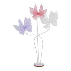 Giant 3-head Artificial Butterfly Decorations, for Wedding, White, Pink, Purple