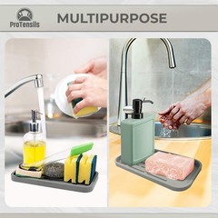 Silicone Kitchen Sink Organizer for Sponge Holder, Soap Dispenser – Bathroom …