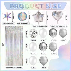 Iridescent Birthday Party Decoration Set 78Pcs, Disco Groovy 60s 70s Party Su…