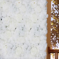 6-Pack Ivory Silk Rose Flower Wall Panels 40 × 60 cm Wedding Backdrop