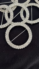 Lot Of 10 2″ CIRCLE Rhinestone BROOCHES PIN Chair Sashes Wedding WHOLESALE