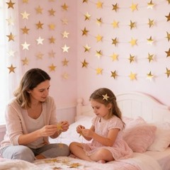 6 Pack Gold Star Garland Banner Each 13Ft Glitter Star Hanging 6Pack-Star G