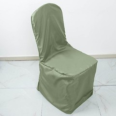 100 pcs Eucalyptus Green POLYESTER BANQUET CHAIR COVERS Wedding Reception Party
