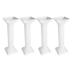 Roman Column 4 Piece Set White, Wedding Decorative Pillars Adjustable Height
