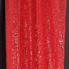 2 RED 8ft x 2ft Sequined Backdrop Curtain with Rod Pockets Wedding Decorations
