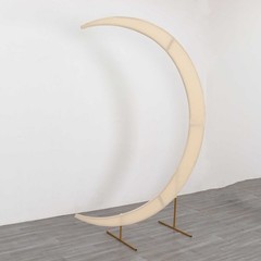 7.5 ft BEIGE Fitted Spandex Half Crescent Moon Arch BACKDROP STAND Cover