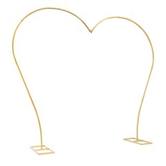 Gold Wedding Arch Rack Heart-shaped Flower Stand Metal Party Backdrop Rack