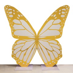 7 ft White Gold Butterfly Foamboard Stand Party Events