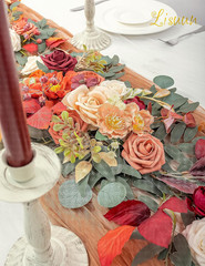 9FT Wedding Arch Flower Garland, Handmade Wedding Table Decorations,Head Table F