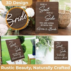 Pick A Seat Not A Side Wedding Sign Rustic Wedding Signs For Ceremony Wedding