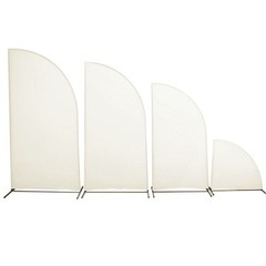 4 Matte IVORY Fitted Spandex Half Moon Wedding Arch Backdrop STAND COVERS Party