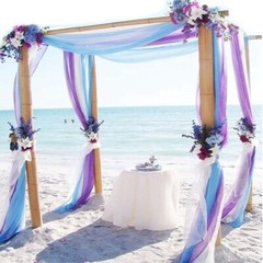 10M Sheer Organza Fabric Drape Voile Swags Wedding Party Decor Not Hemmed