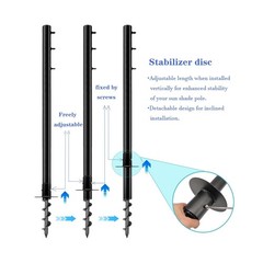 2Pack Sun Shade Sail Pole 11.4Ft Outdoor Sunshade Sail Post Support Awning Ca…