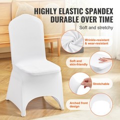 Uimoso 100PCS White Stretch Spandex Chair Covers for Weddings, Parties,