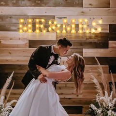 JUSTOTRY 6 Mr Mrs LED Light Up Letters Warm White Wedding Table Decor