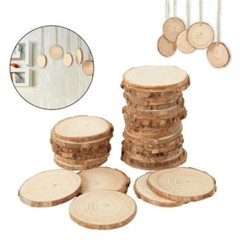 5X DIY Wooden Log Slices Round Discs 9-14cm Craft Wedding Decor Coasters Crafts