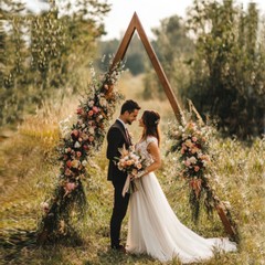 Ultra Tall Rustic Wood Wedding Arch Triangle Backdrop Stand Garden Arbor Decors