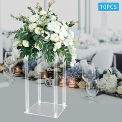 10Pcs Clear Acrylic Flower Stand for Wedding Centerpieces Wedding Flower Vases