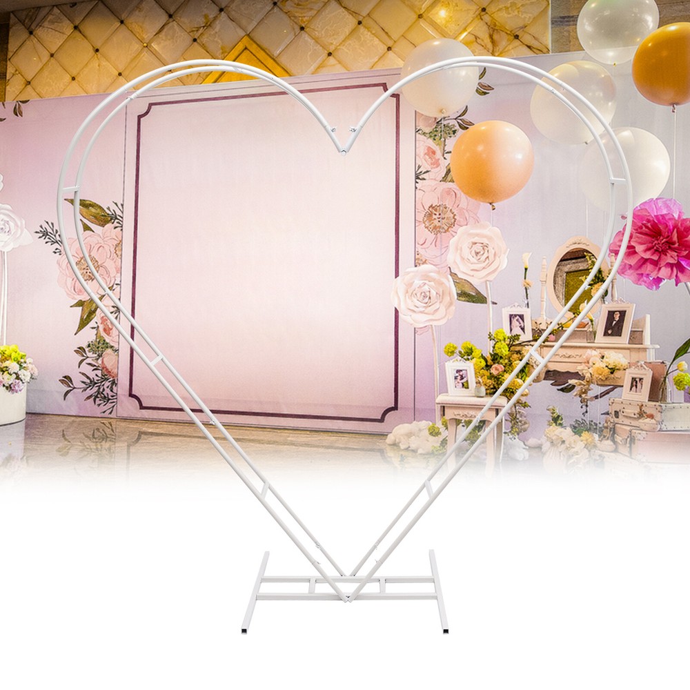 Metal Heart Shaped Wedding Arch Backdrop Stand White for Wedding Ceremony Decor!