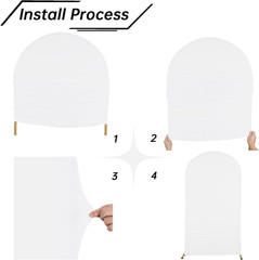 Wedding Arch Backdrop Stand Cover, 6FT Double Sided Stretchy Arch Cover Fitted W