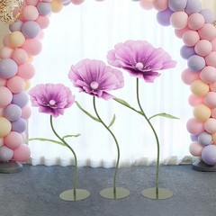 3 Pcs Artificial Corn Poppy Flowers Purple Green Home Wedding Decor