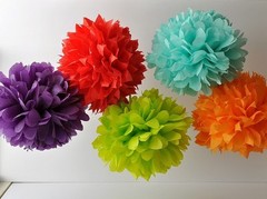 3pcs 4″ Tissue Paper Pom Poms Ball Lanterns Wedding Birthday Christmas Craft DIY