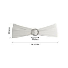 10 Silver Spandex CHAIR SASHES with Silver Round Buckles Wedding Light Gray