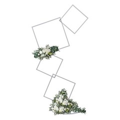 Metal Flower Frame Square Garland Plants Display Stand Weddings Backdrop Decor
