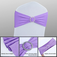 Spandex Chair Sashes Bows Premium Stretch Chair Cover Band with Buckle Slider